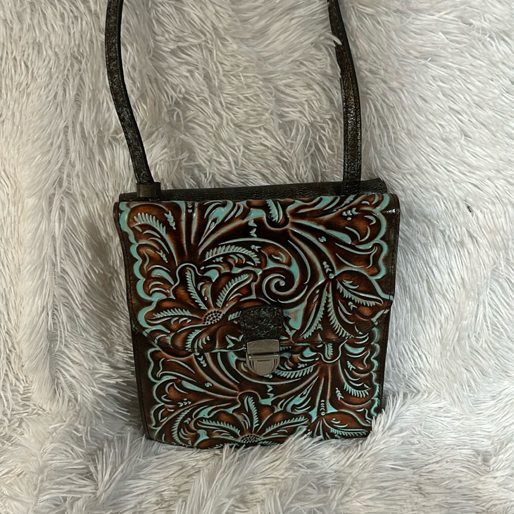 Patricia Nash NWT Tooled Turquoise Bag